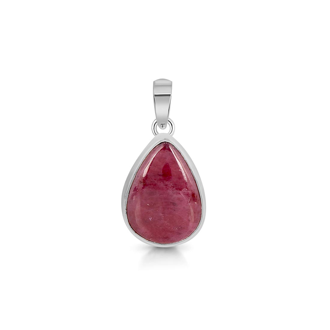 Premium Pink Ruby Zoisite Pendant - Elegant Sterling Silver Jewelry