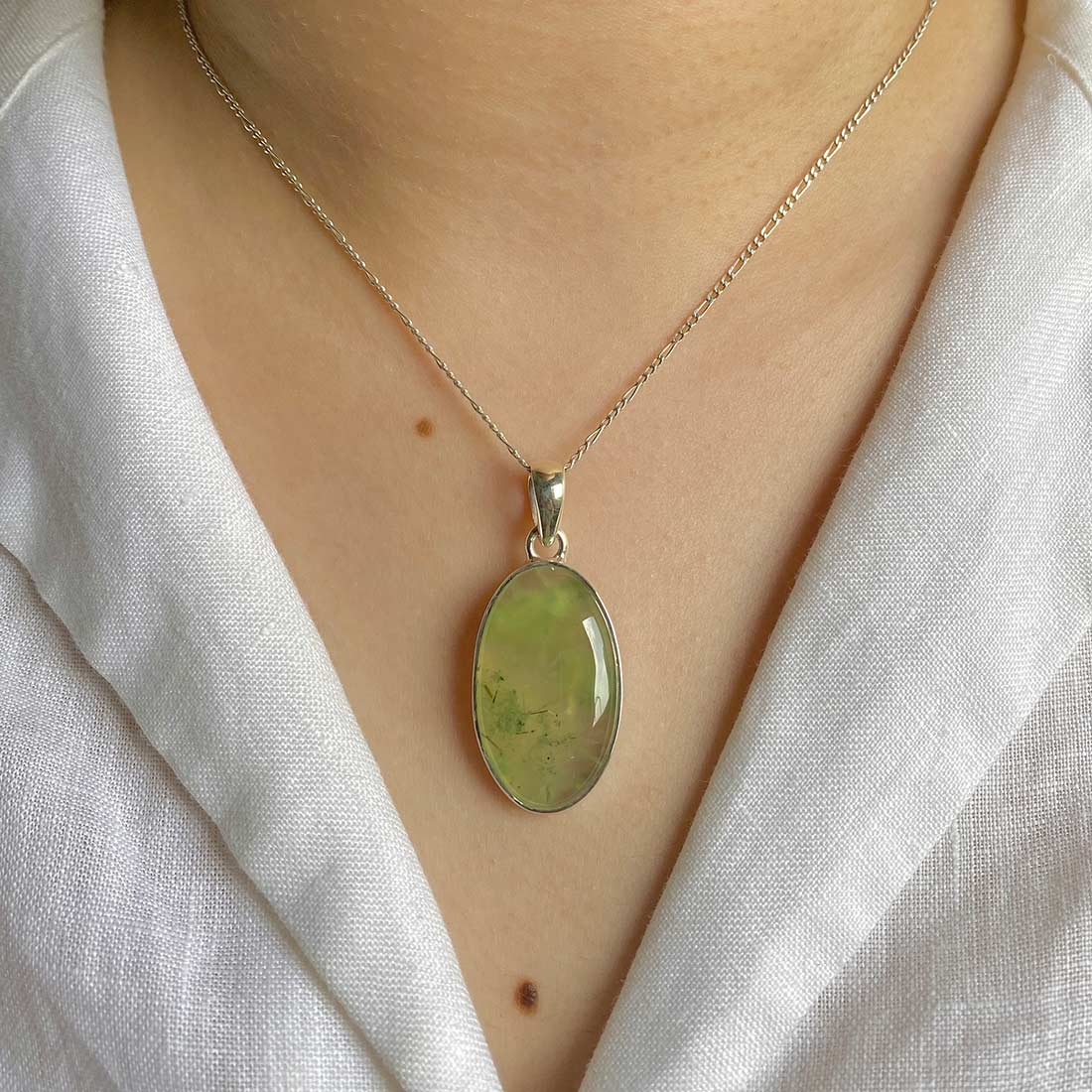 Premium Prehnite Statement Pendant - PRN-P-10