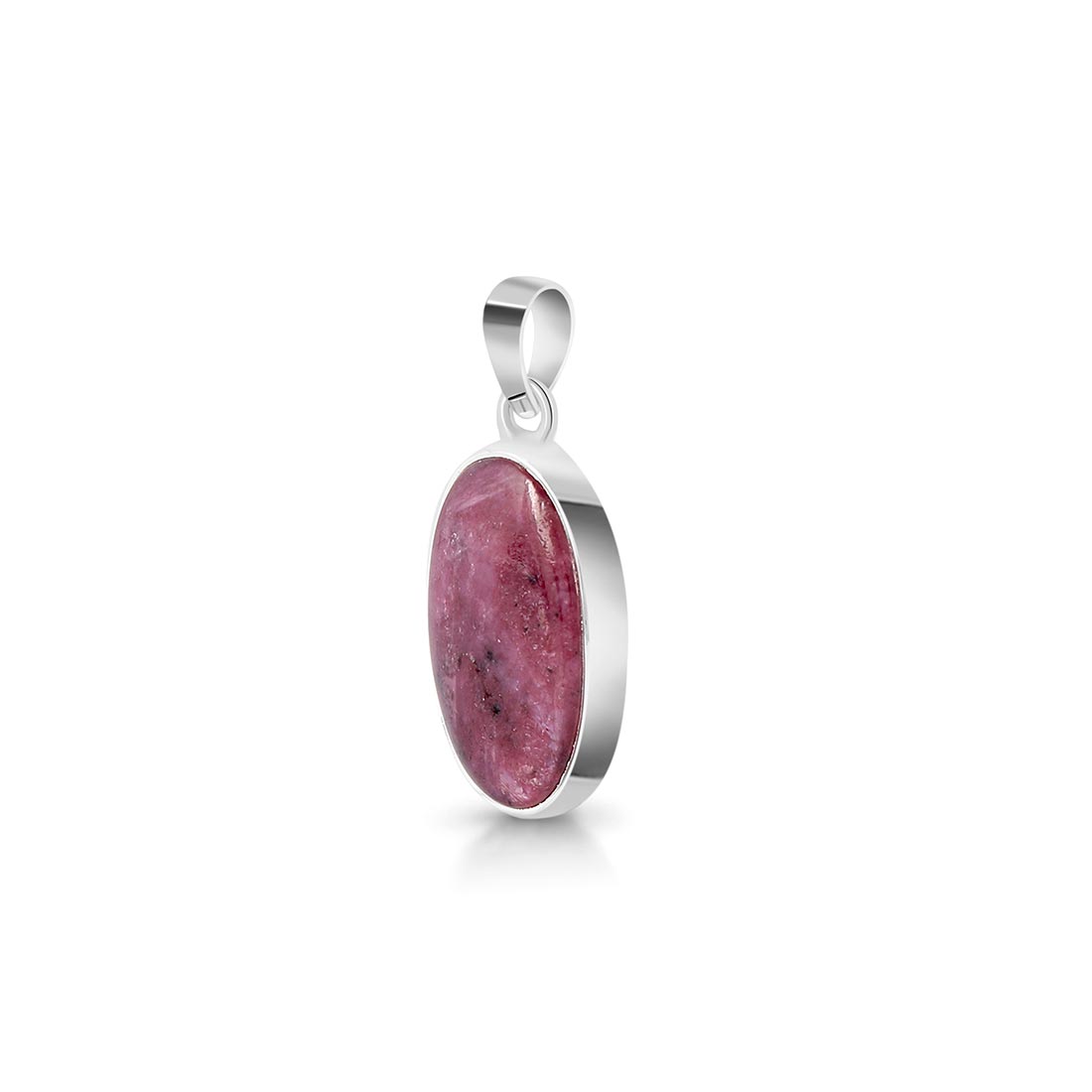 Premium Pink Ruby Zoisite Pendant - Elegant Sterling Silver Jewelry