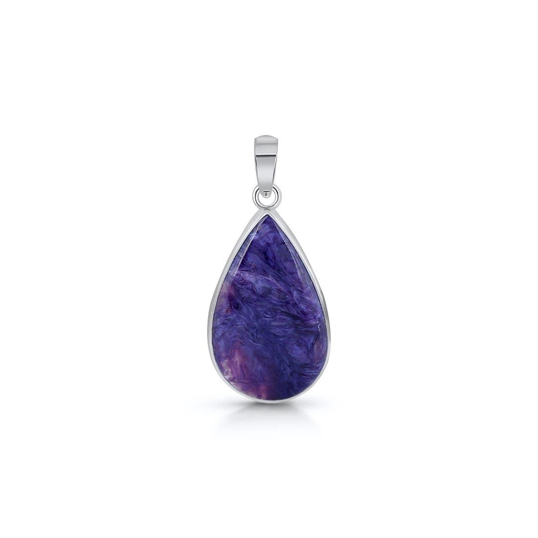 Premium Charoite Statement Pendant - CHR-P-28 | Elegant Purple Jewelry