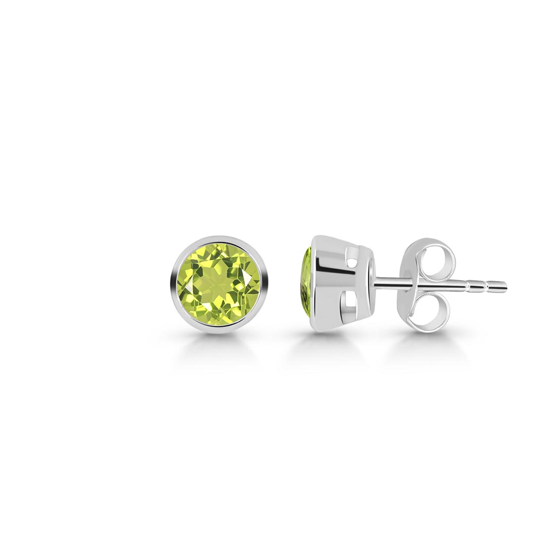 Premium Peridot Stud Earrings - Elegant Green Gemstone Jewelry