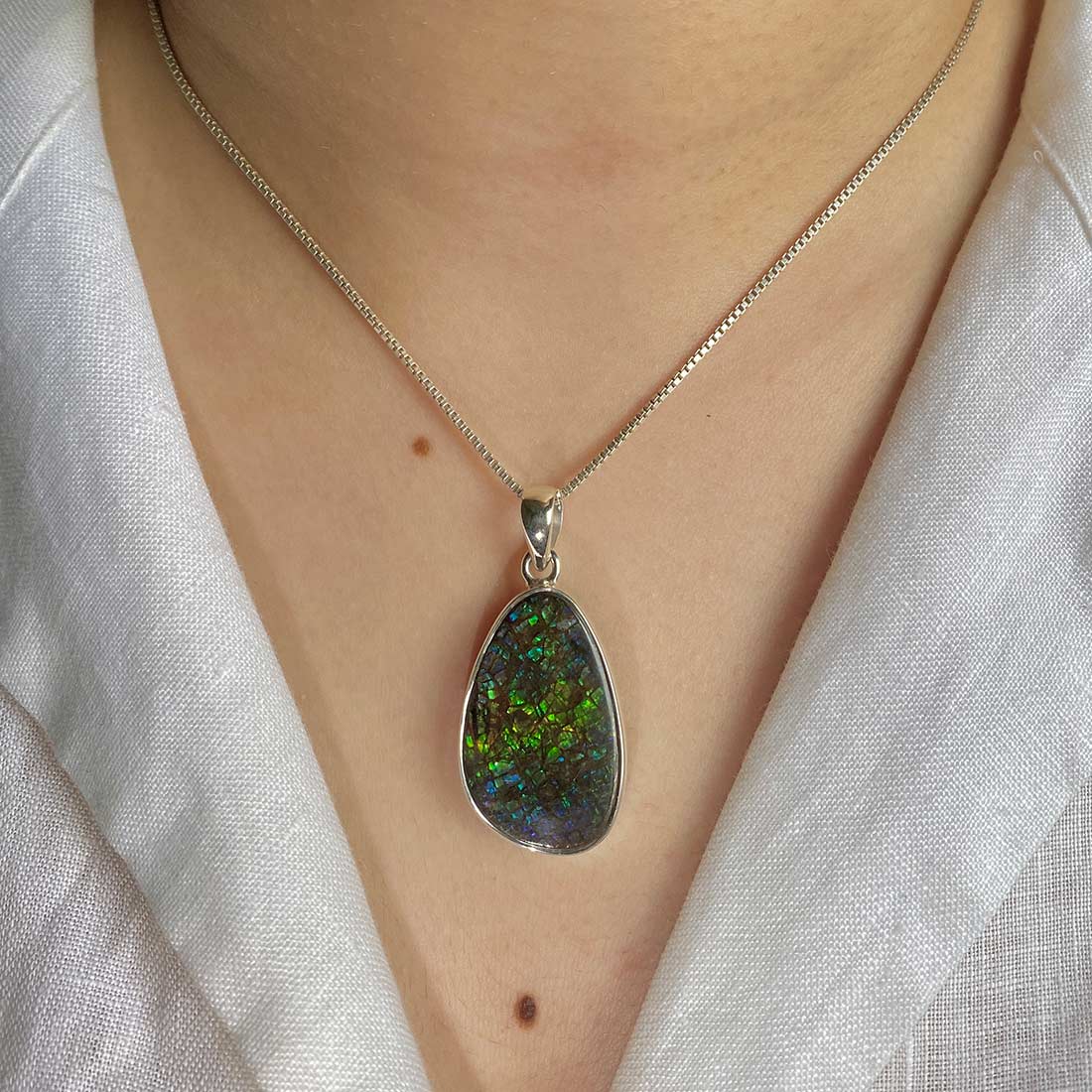 Premium Ammolite Pendant - Ultimate Elegance (AML-P-5)