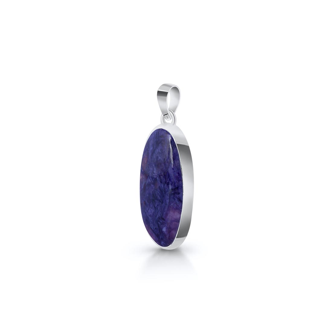 Premium Charoite Statement Pendant - Elegant Purple Jewelry (CHR-P-7)