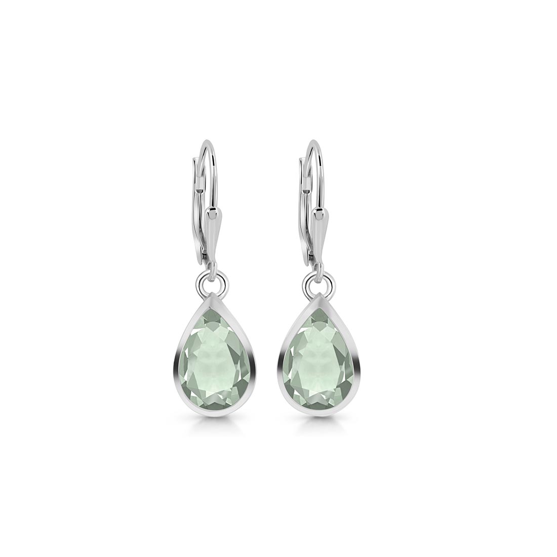 Premium Green Amethyst Leverback Earrings - Elegant & Healing