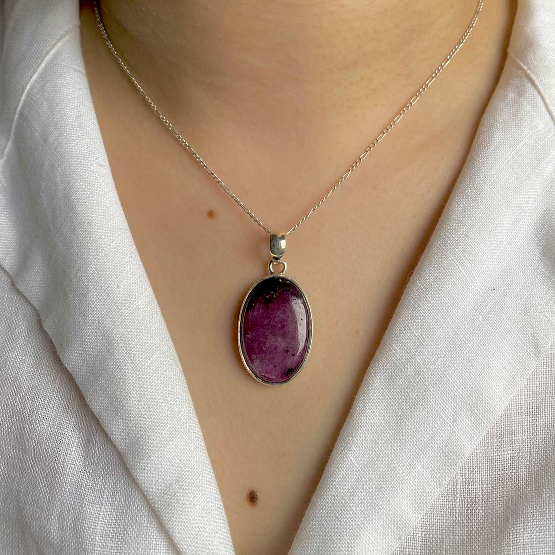 Premium Pink Ruby Zoisite Silver Pendant - Elevate Your Style