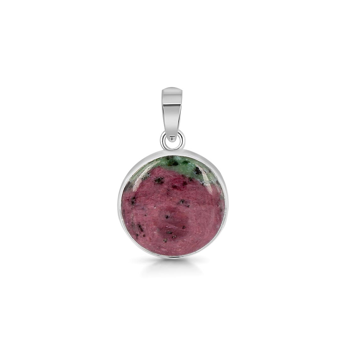 Premium Ruby Zoisite Silver Pendant - Elegant Jewelry for Women