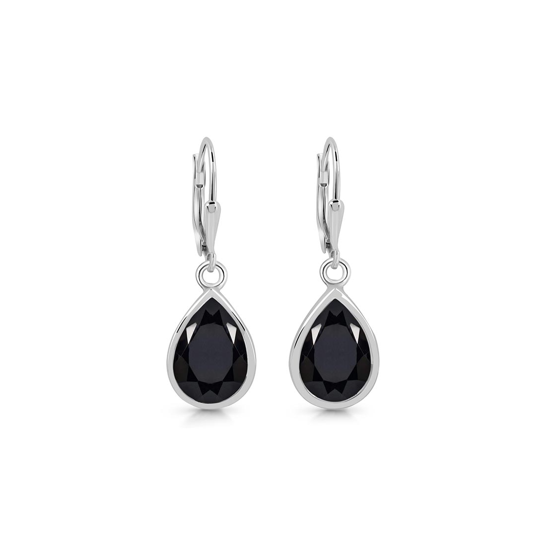 Premium Black Tourmaline Leverback Earrings - Elegant & Protective