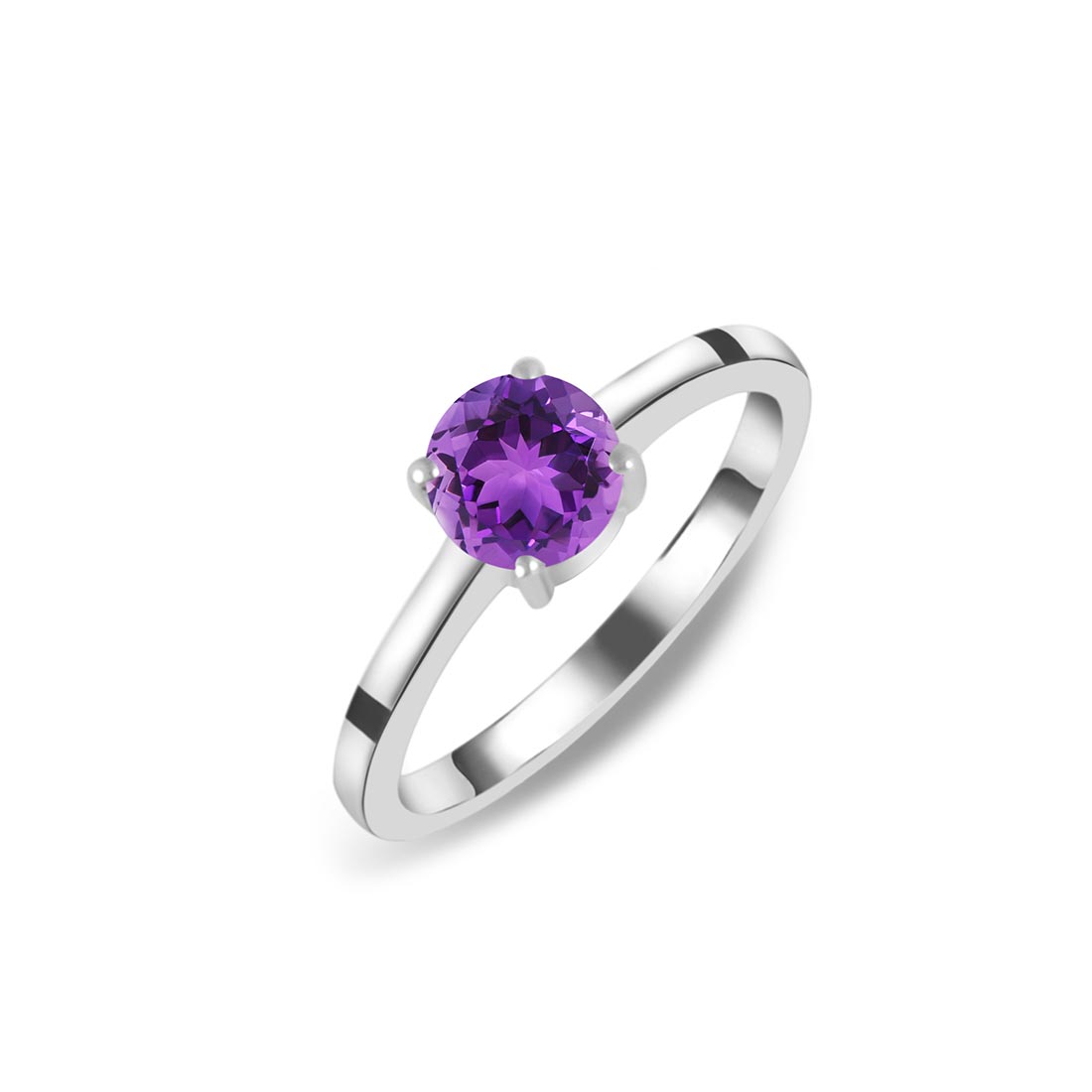 Premium Dainty Amethyst Ring - Elegant 925 Sterling Silver Jewelry (AMT-SR-236)