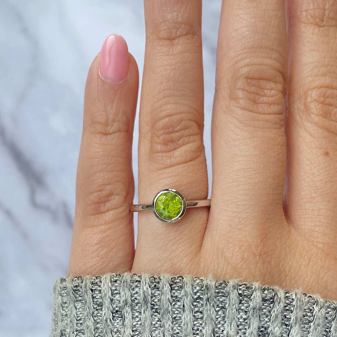 Premium Peridot Sterling Silver Ring - Ultimate Elegance