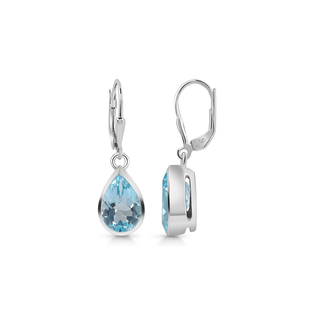 Premium Blue Topaz Leverback Earrings - Elegant BTZ-SE-707