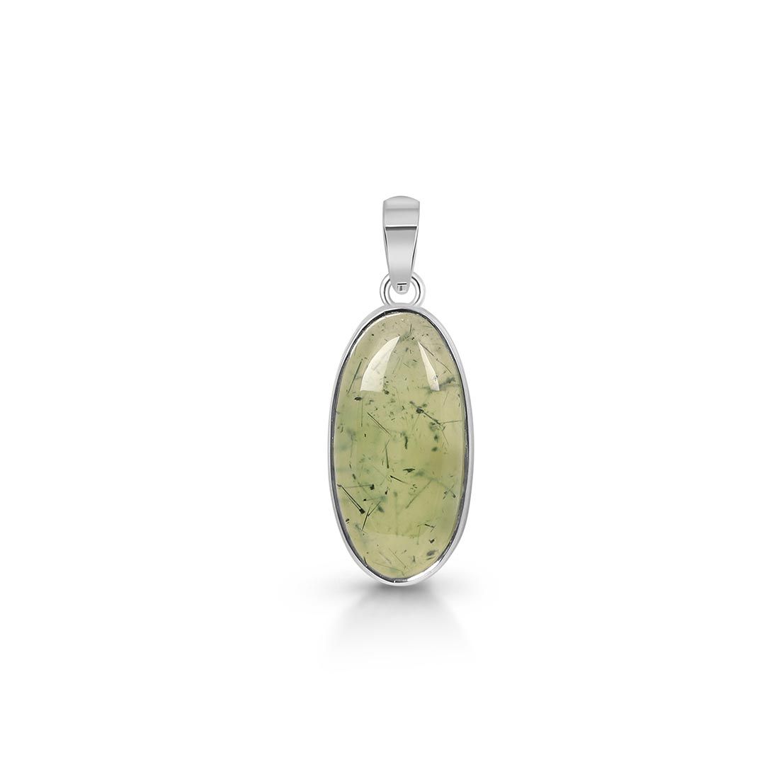 Premium Prehnite Pendant - Elegant Green Statement Jewelry