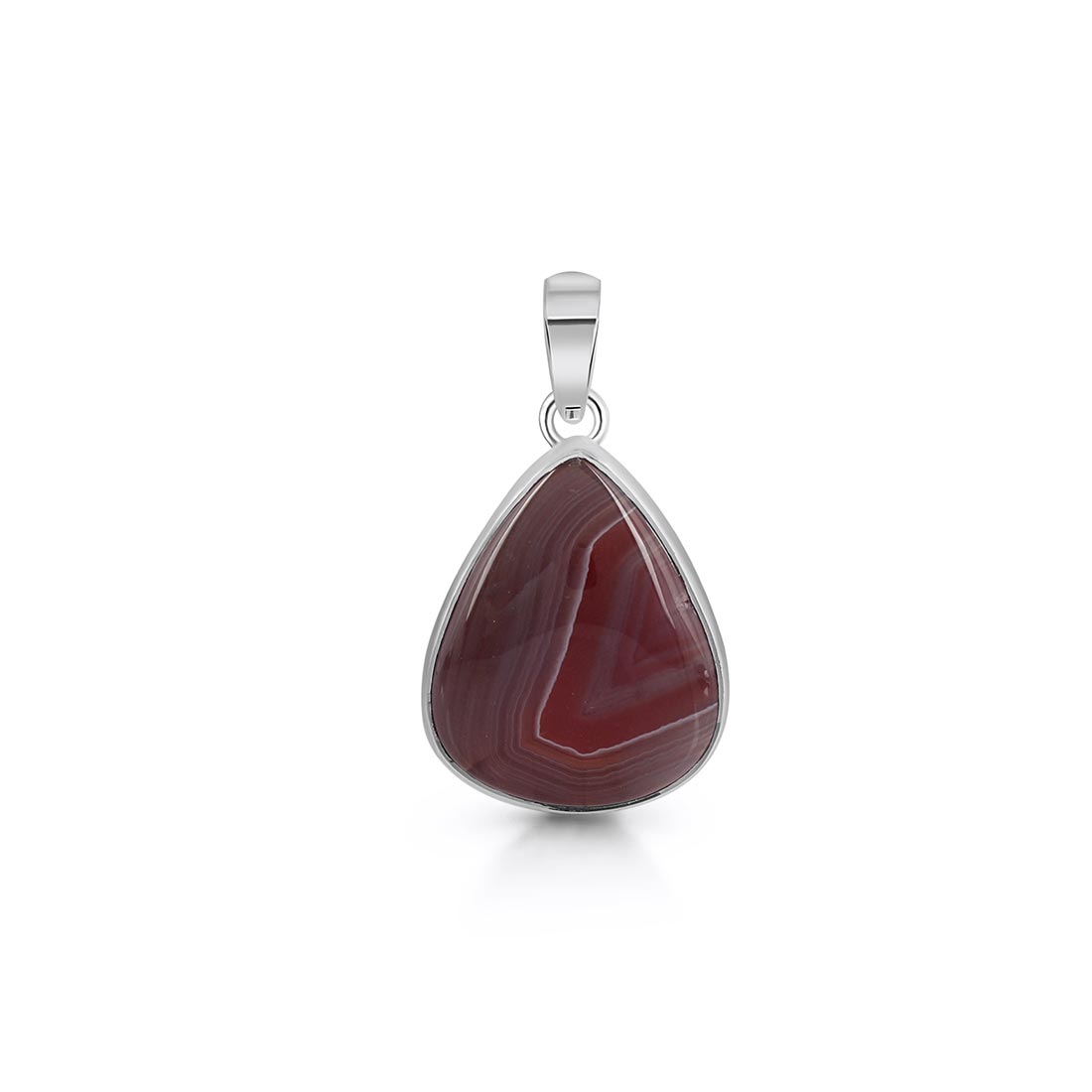 Premium Botswana Agate Healing Pendant - Elegant Sterling Silver Design (RBA-P-2)