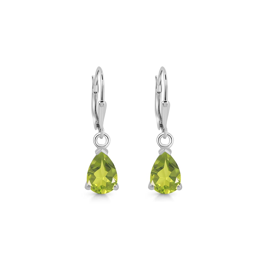 Premium Peridot Leverback Earrings - Sophisticated Green Gemstone Jewelry