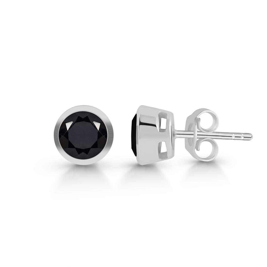 Premium Black Tourmaline Stud Earrings - Ultimate Elegance & Protection