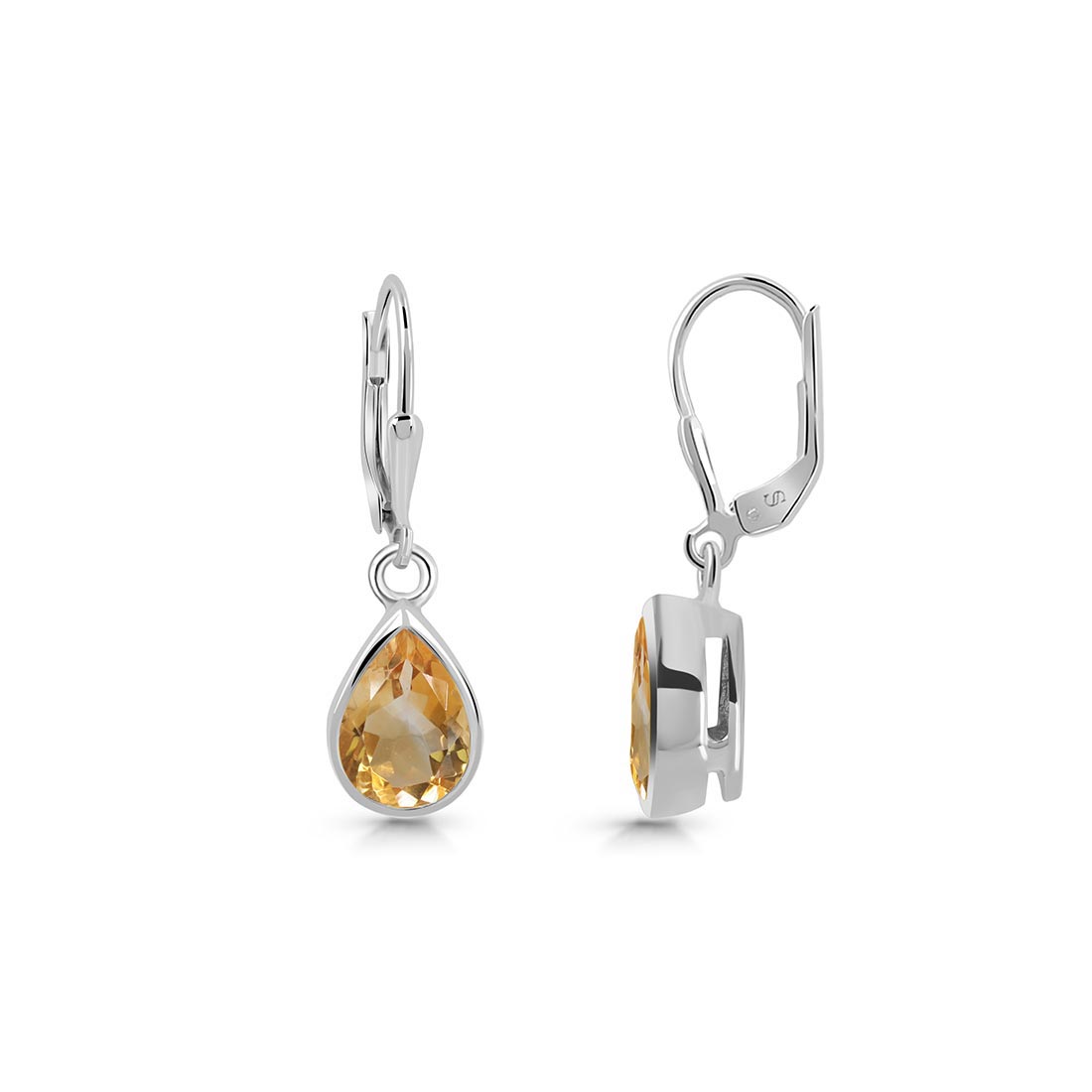 Premium Citrine Leverback Earrings - Ultimate Elegance (CIT-SE-742)