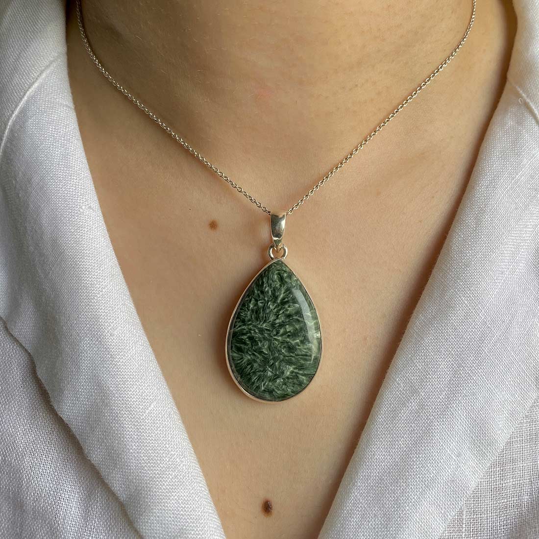 Premium Seraphinite Pendant - Embrace Elegance (SER-P-24)