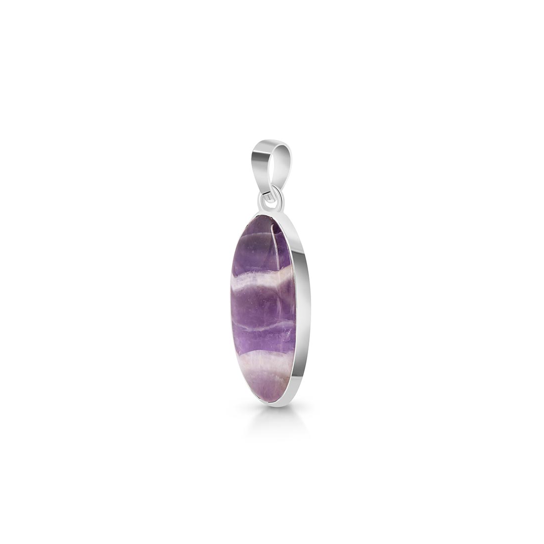 Premium Amethyst Lace Agate Pendant - Elegant 925 Sterling Silver Jewelry