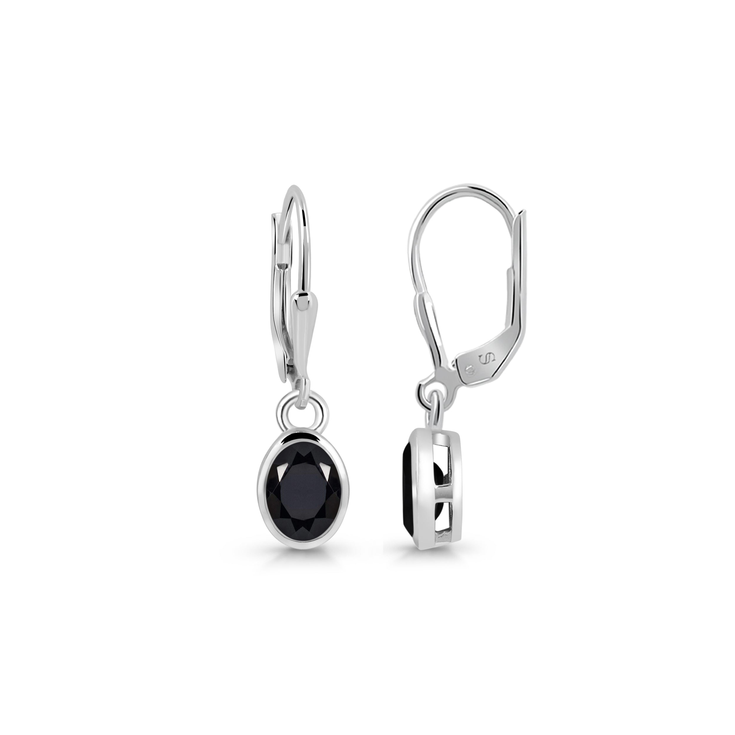 Premium Black Tourmaline Leverback Earrings - Elegant & Protective (BLS-SE-1316)