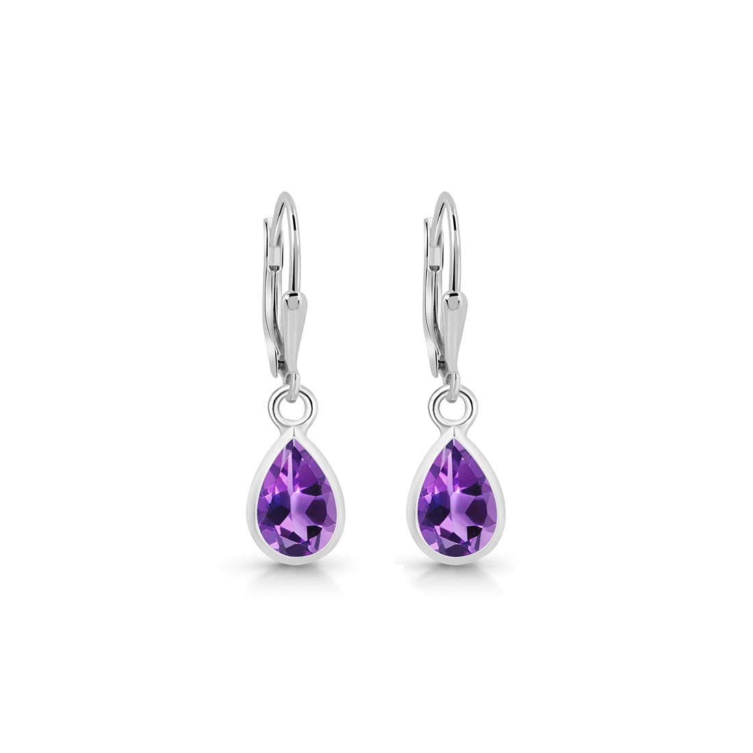 Premium Amethyst Leverback Earrings - Ultimate Elegance (AMT-SE-679)