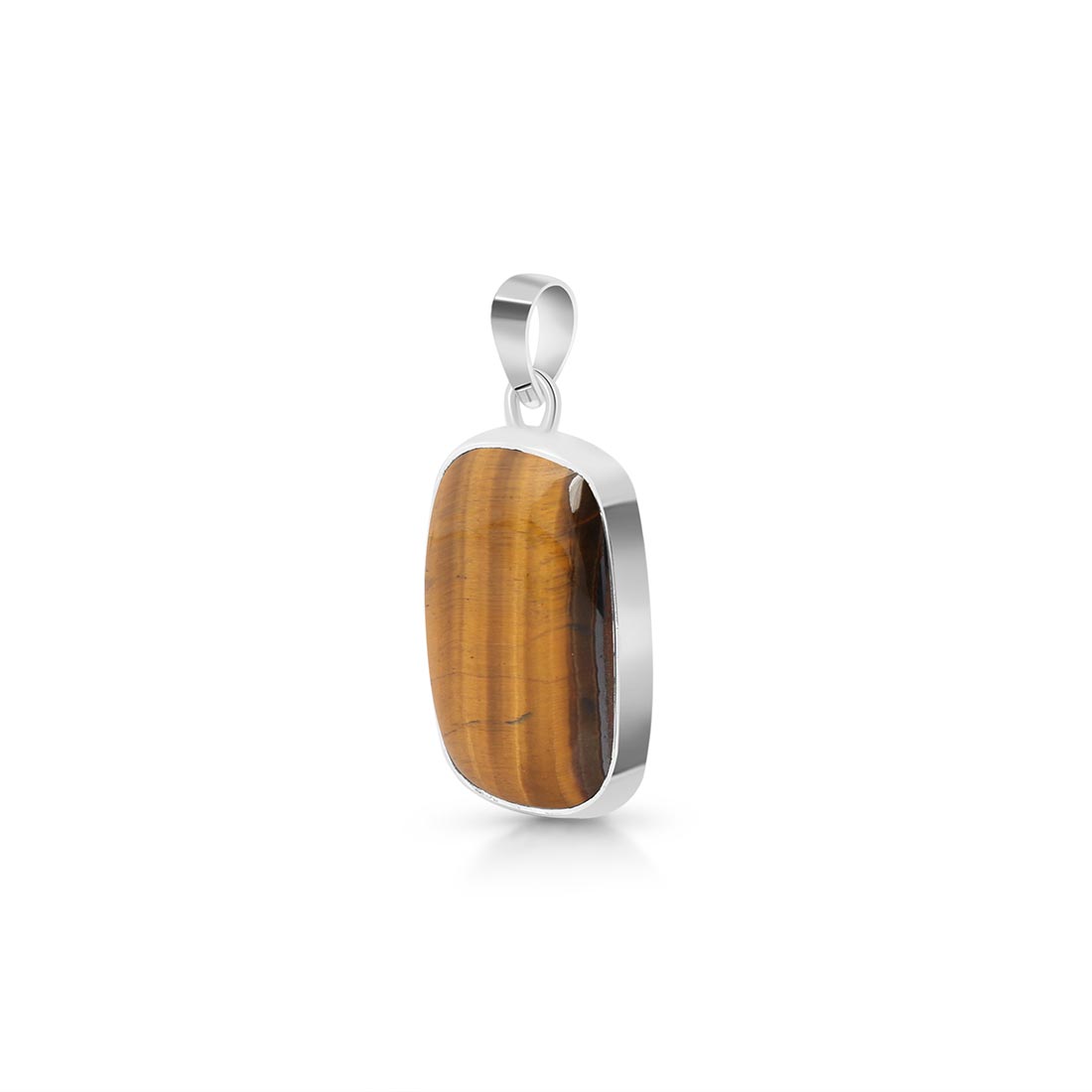 Premium Tiger Eye Pendant - Elegant 925 Sterling Silver Jewelry