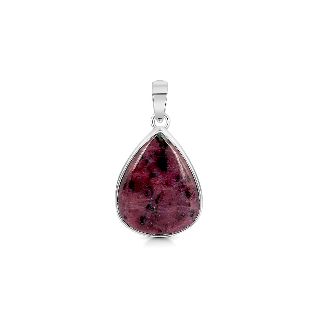 Premium Pink Ruby Zoisite Pendant - Elegant 925 Sterling Silver Jewelry