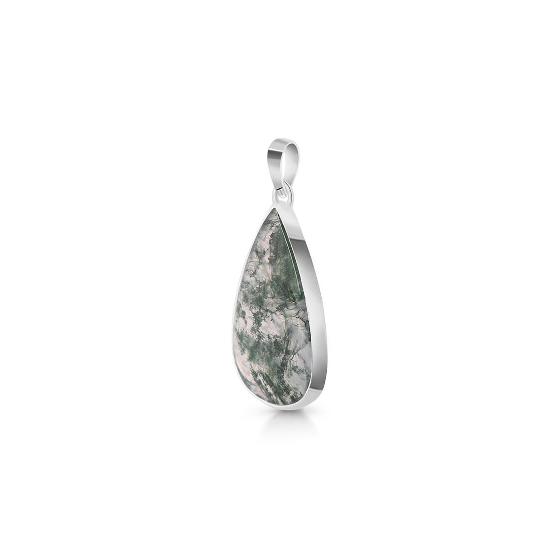 Premium Moss Agate Pendant - Elegant Green Statement Jewelry