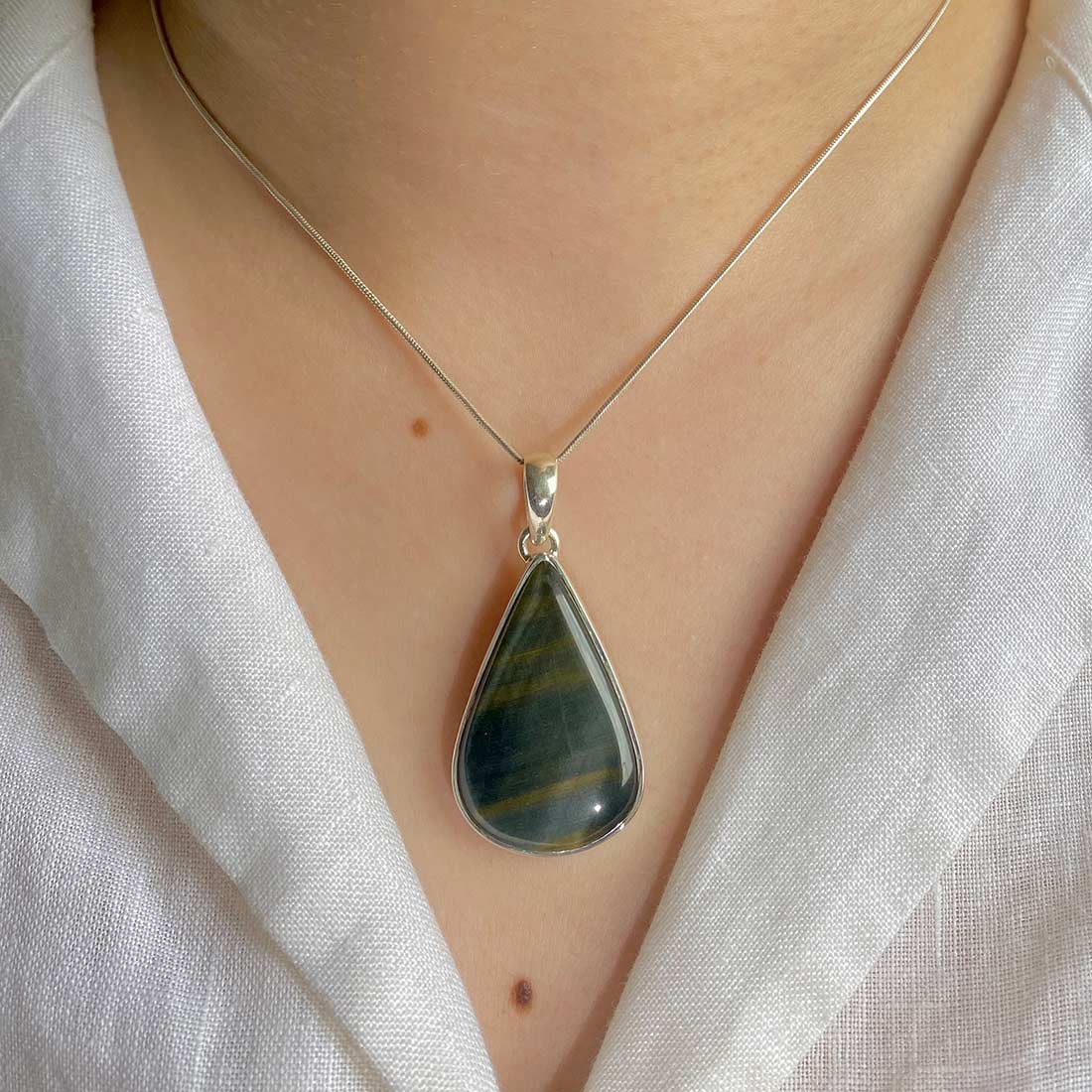 Premium Blue Tiger Eye Pendant - Ultimate Statement Piece (BTE-P-4)