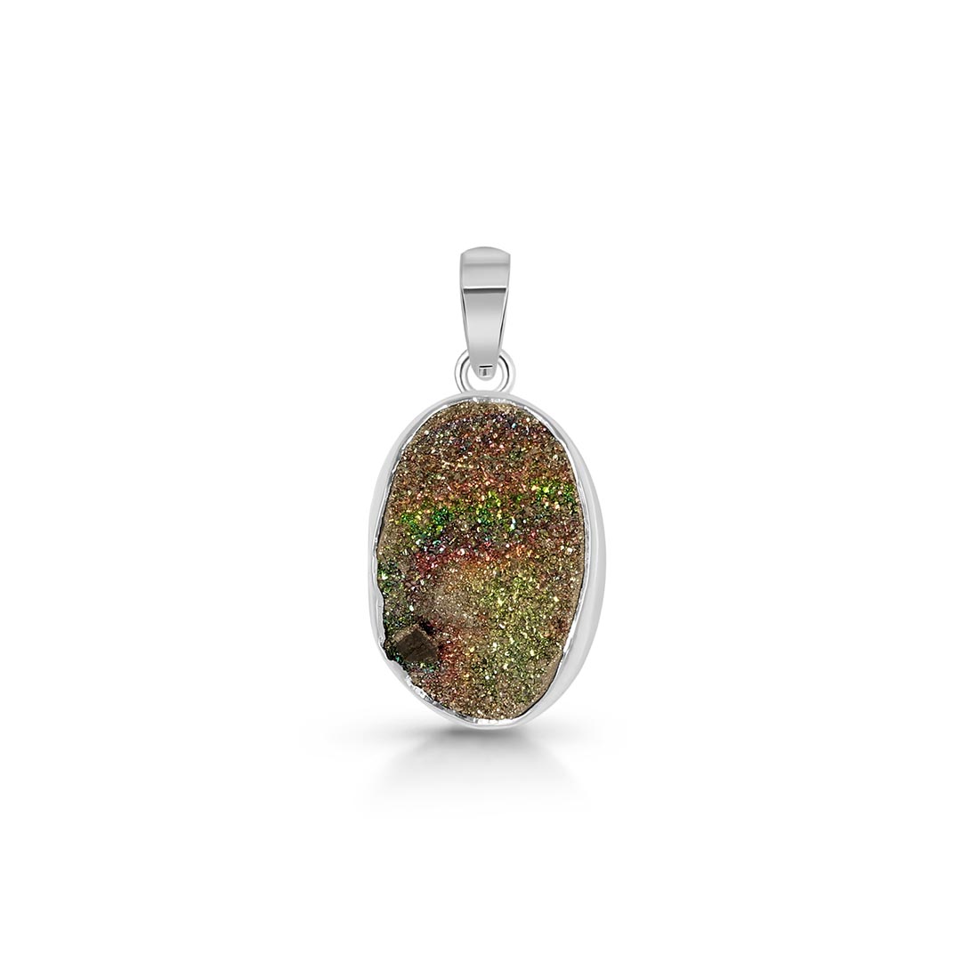 Premium Spectropyrite Druzy Pendant - Ultimate Style Statement