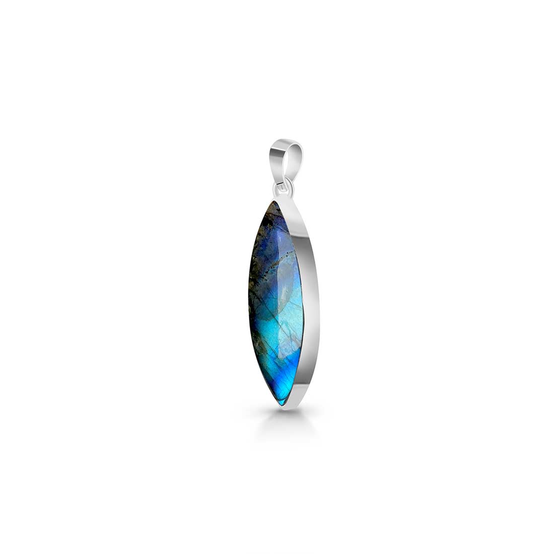 Premium Labradorite Silver Pendant - Elegant Transformation Jewelry