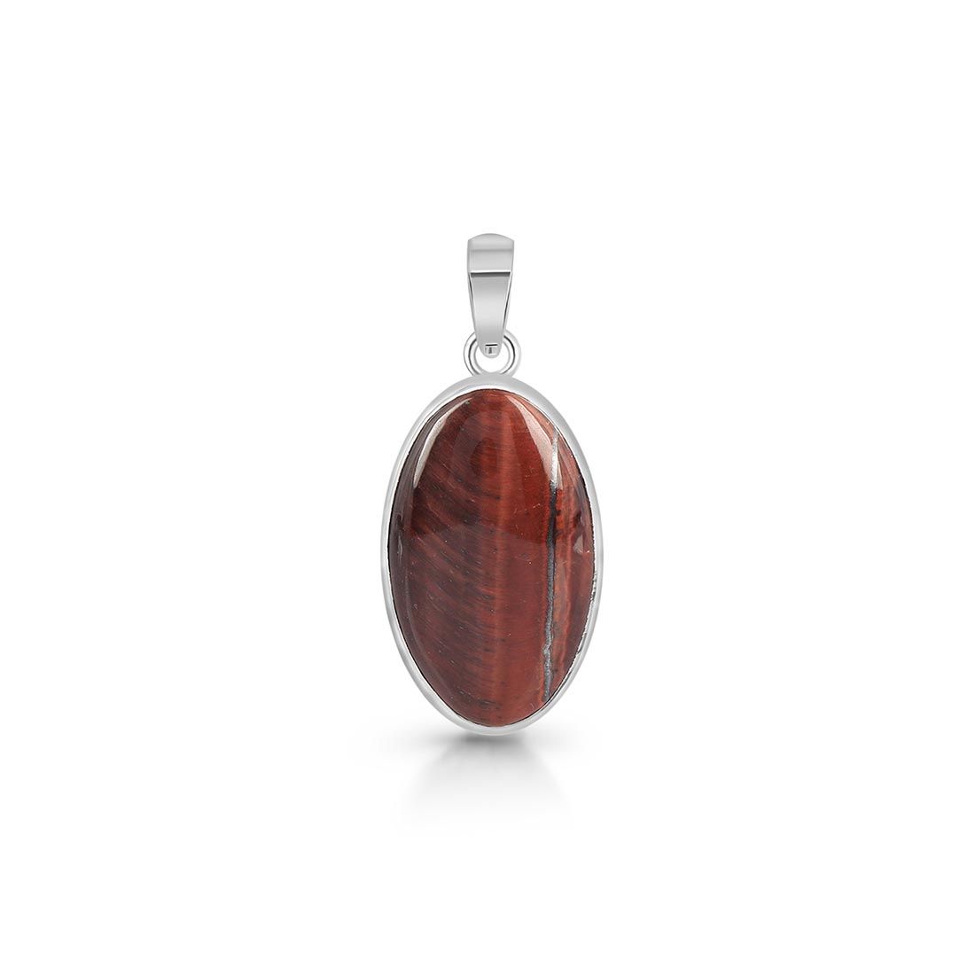 Premium Red Tiger Eye Pendant - Sterling Silver Statement Jewelry