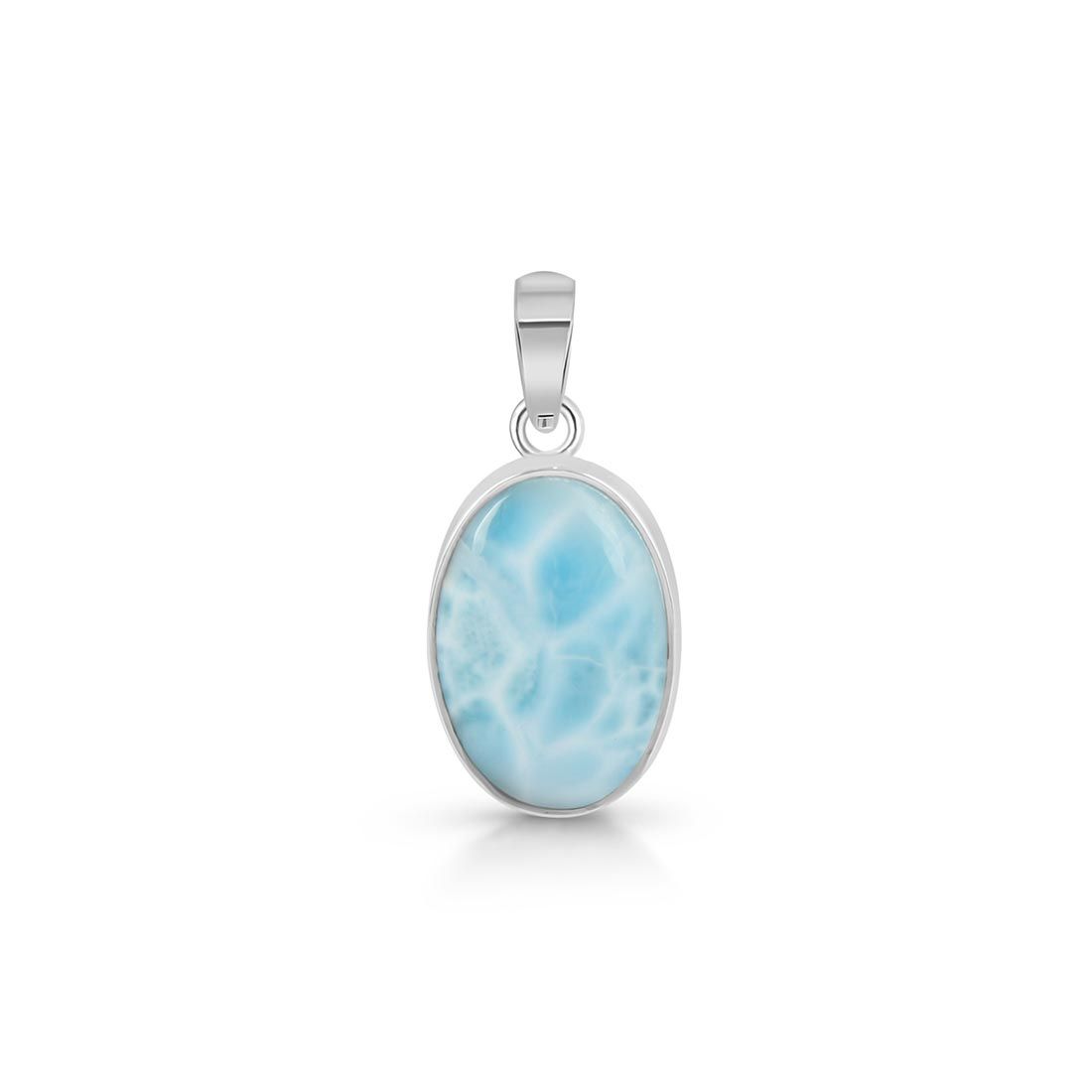 Premium Larimar Pendant - Elegant Healing Jewelry (LAR-P-37)