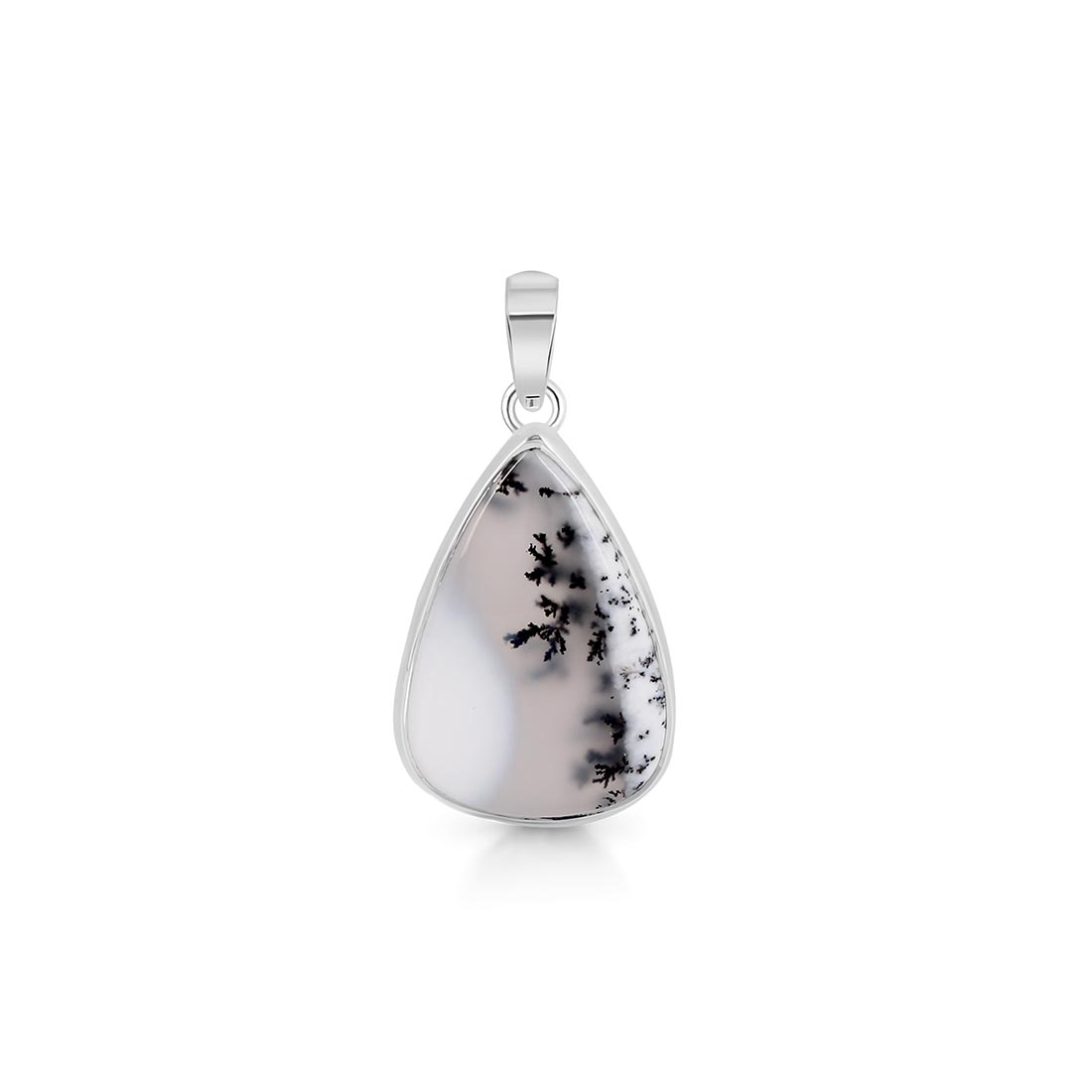 Premium Dendritic Agate Silver Pendant - DDA-P-7