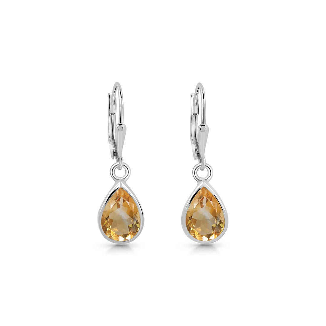 Premium Citrine Leverback Earrings - Ultimate Elegance (CIT-SE-742)