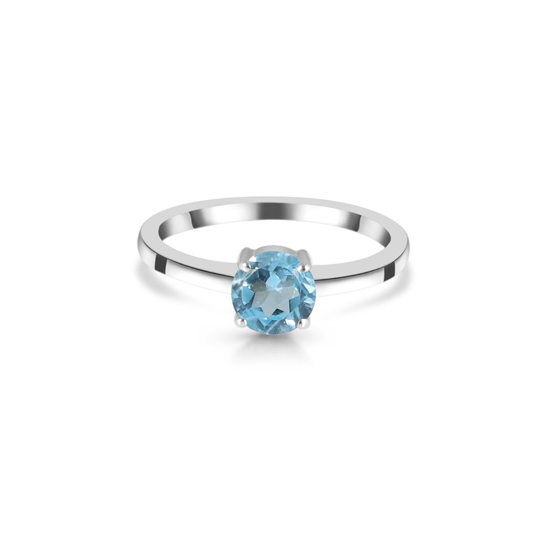 Premium Dainty Blue Topaz Ring - Elegant 925 Sterling Silver Jewelry (BTZ-SR-236)