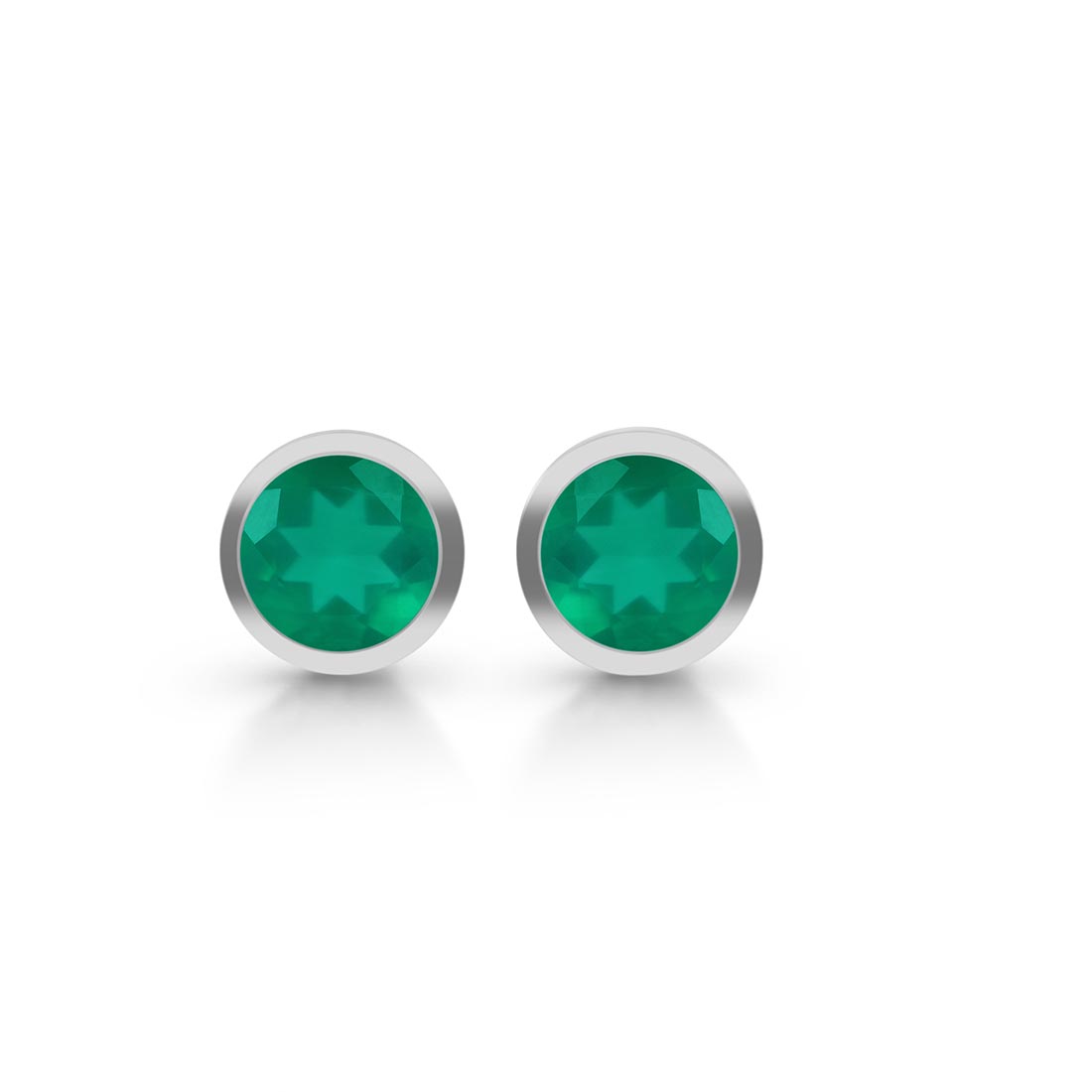 Premium Green Onyx Stud Earrings - Elegant & Versatile