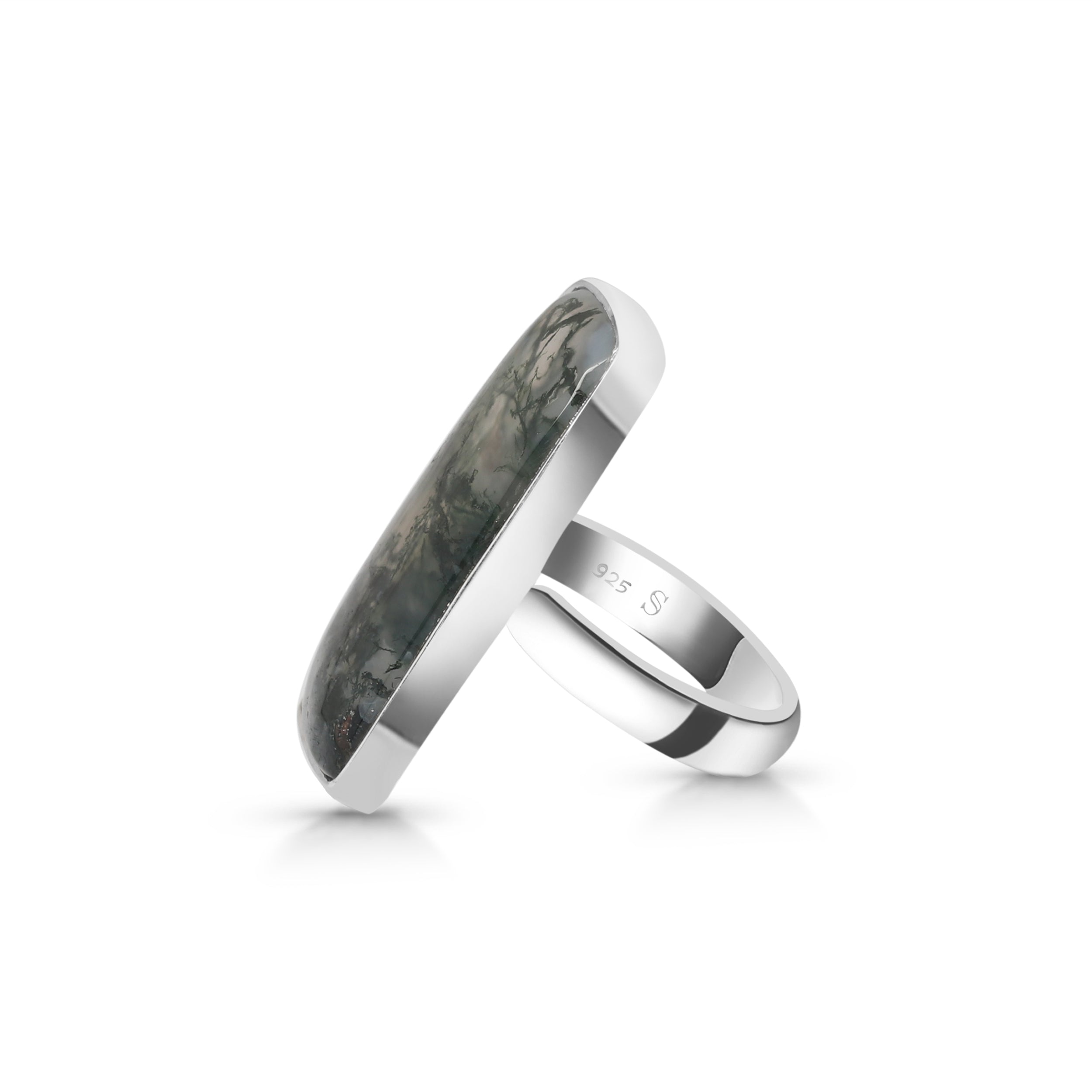 Premium Moss Agate Adjustable Ring - Ultimate Elegance