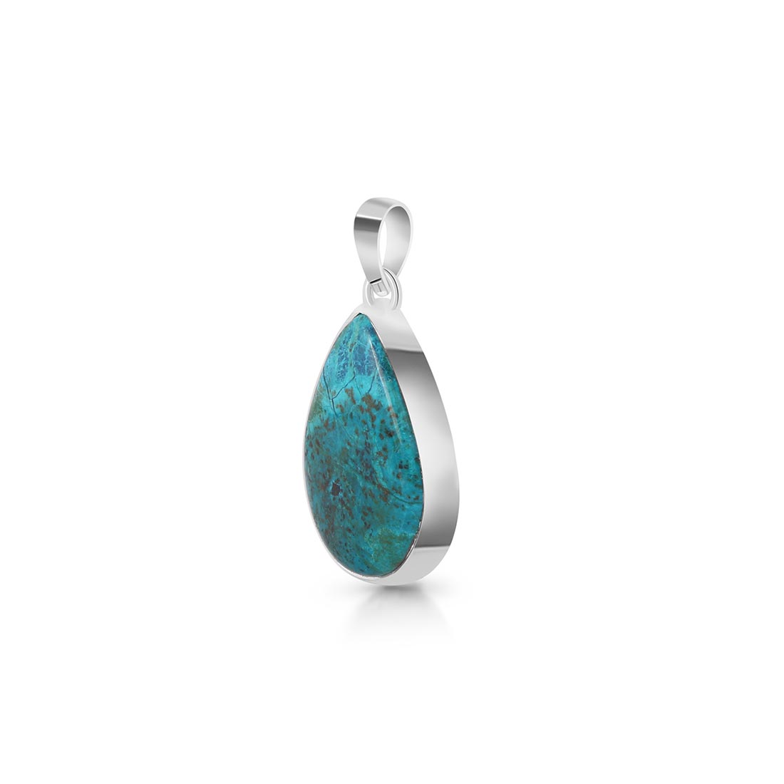 Premium Shattuckite Statement Pendant - Elegant 925 Sterling Silver Jewelry