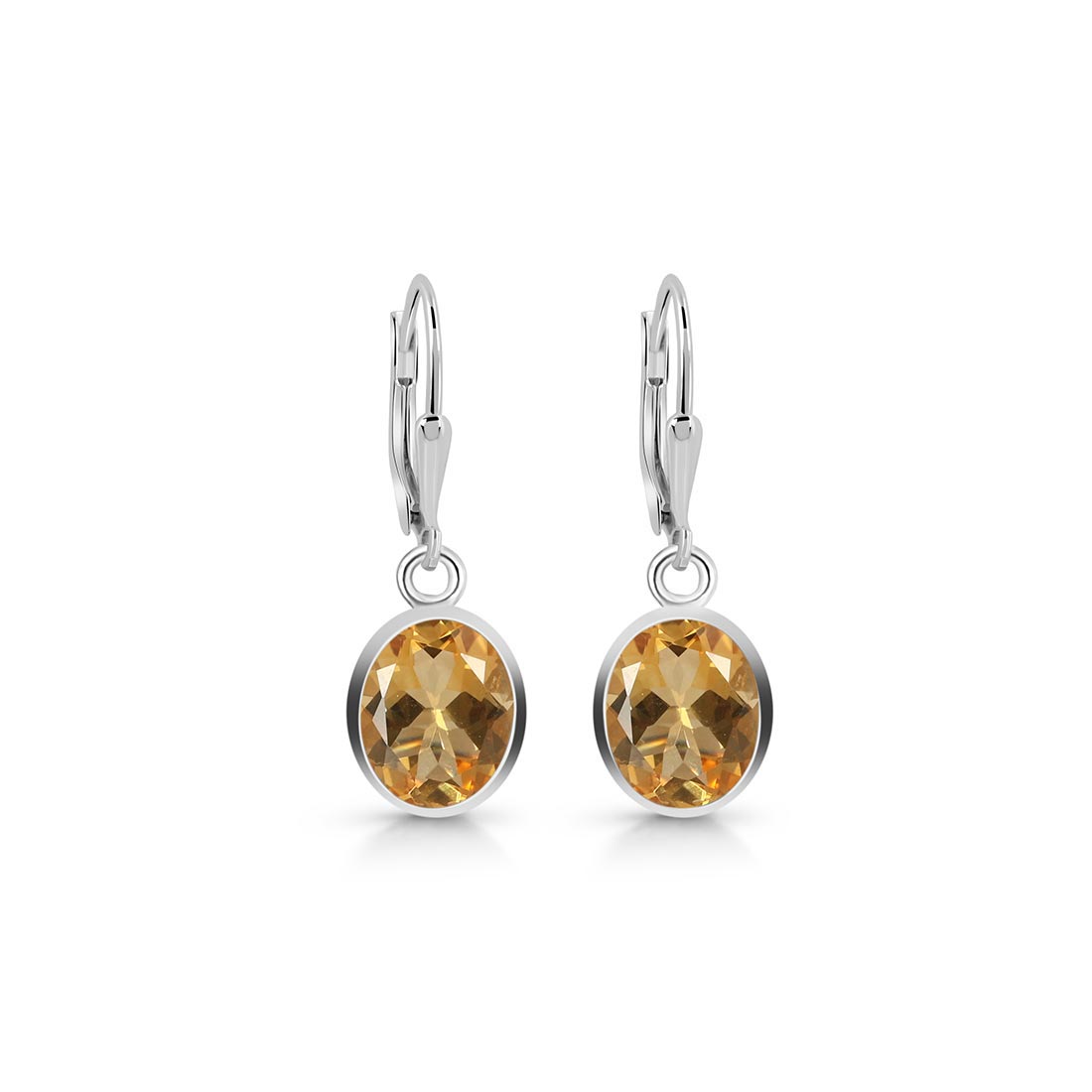 Premium Citrine Leverback Earrings - Ultimate Elegance (CIT-SE-713)