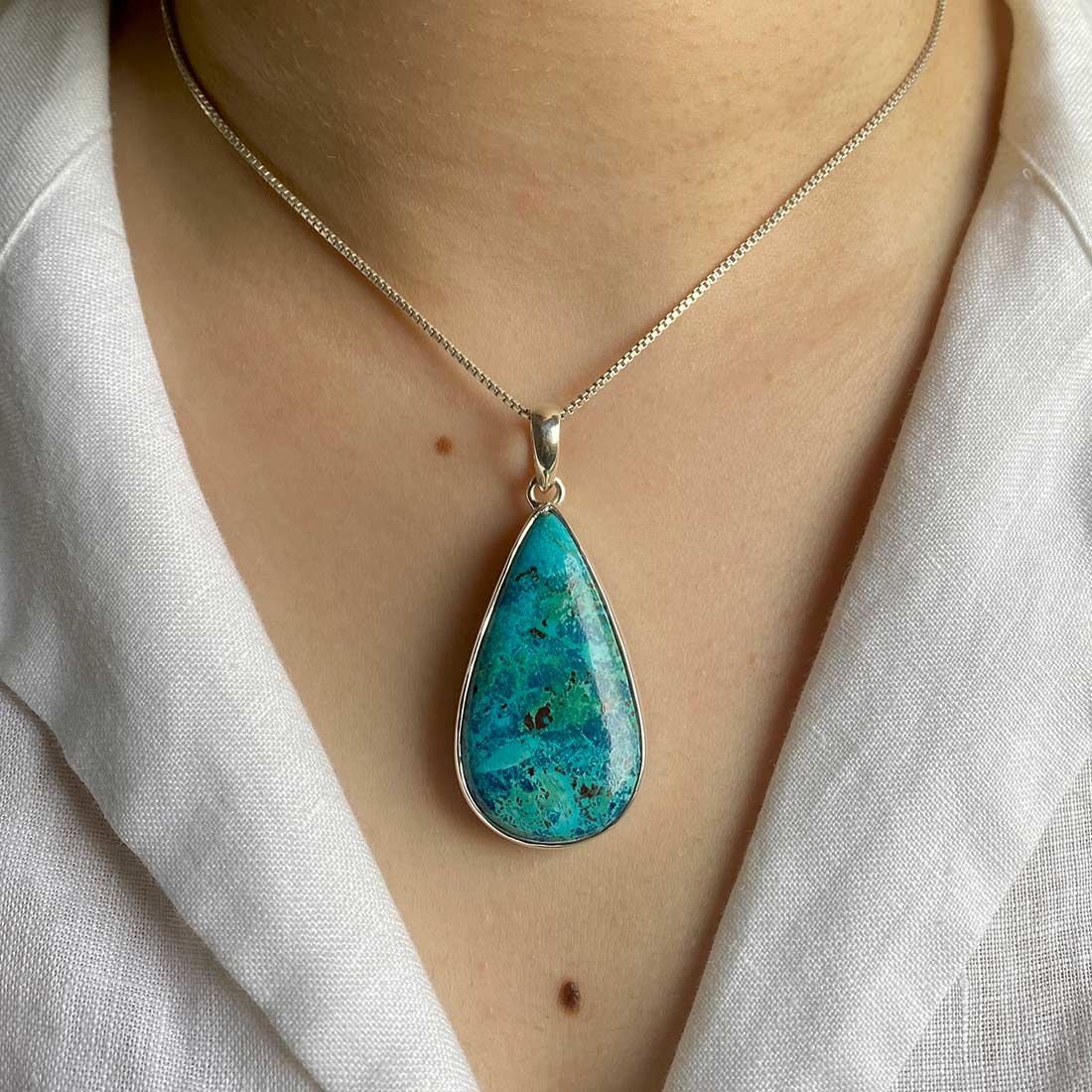 Premium Shattuckite Statement Pendant - STK-P-25