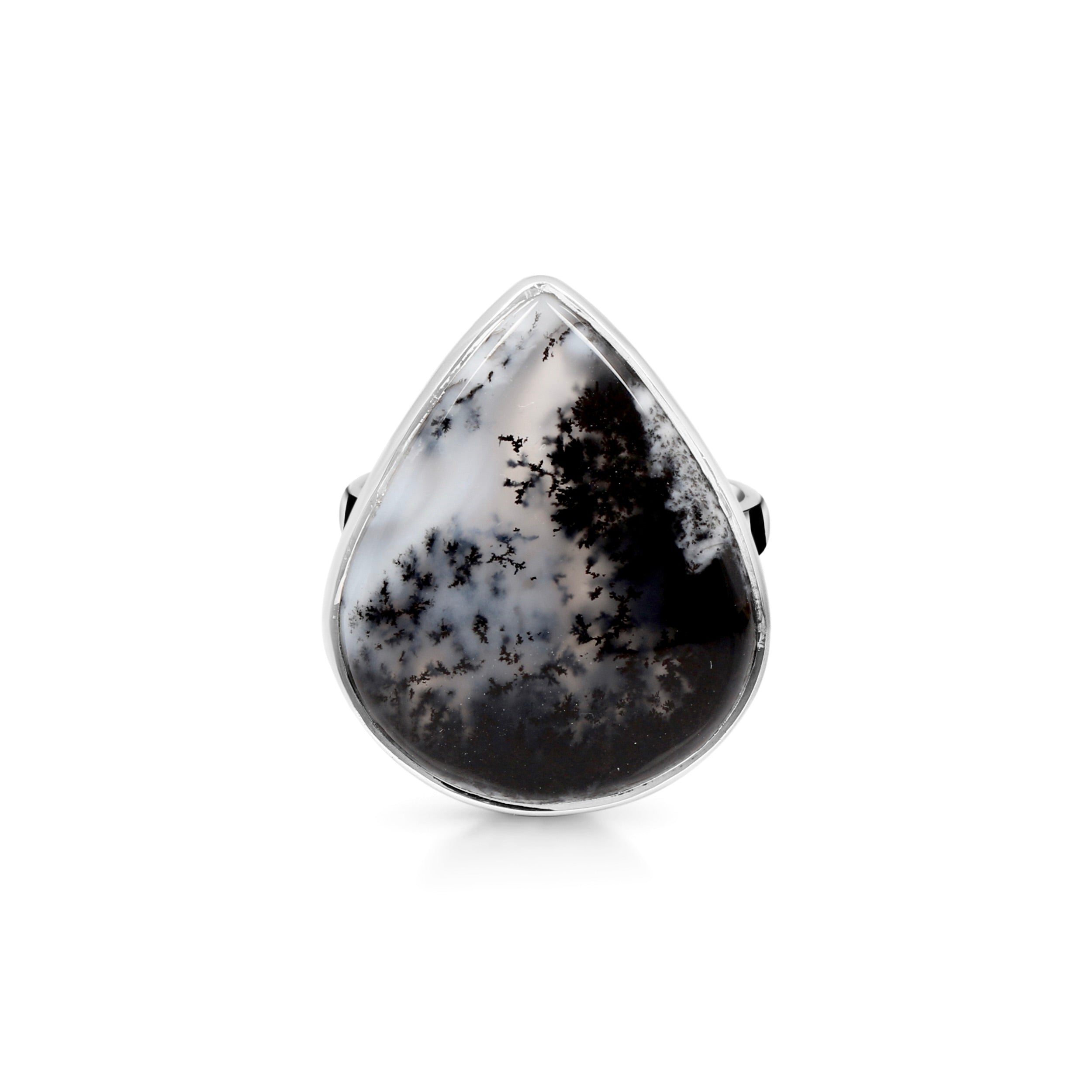 Premium Dendritic Agate Adjustable Ring - Ultimate Statement Jewelry