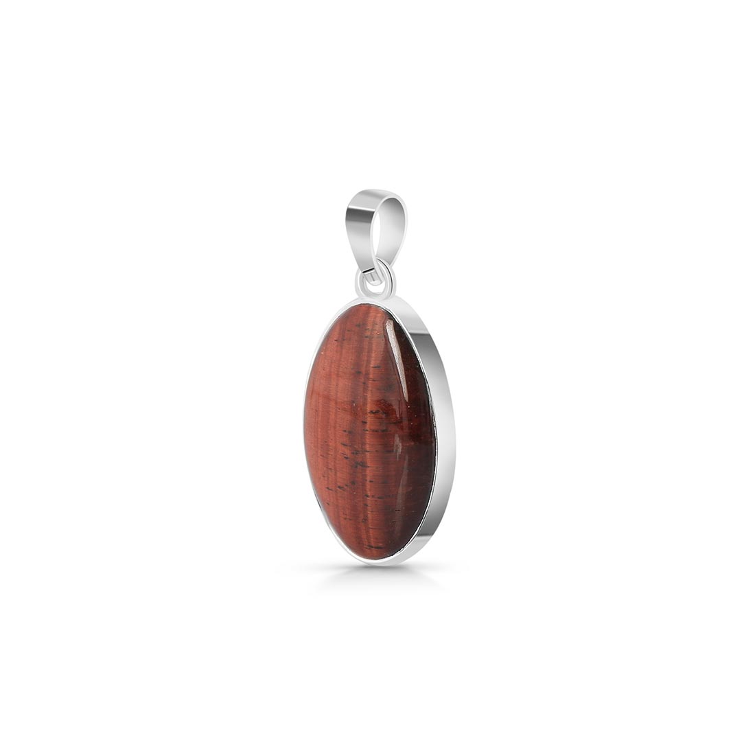 Premium Red Tiger Eye Statement Pendant - Elegant 925 Sterling Silver (RTE-P-23)