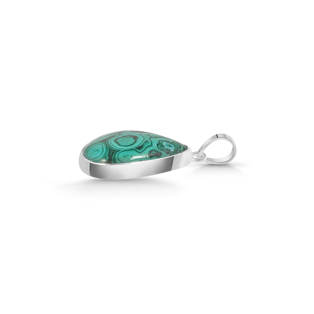 Premium Malachite Statement Pendant - Elegant 925 Silver (MLC-P-8)