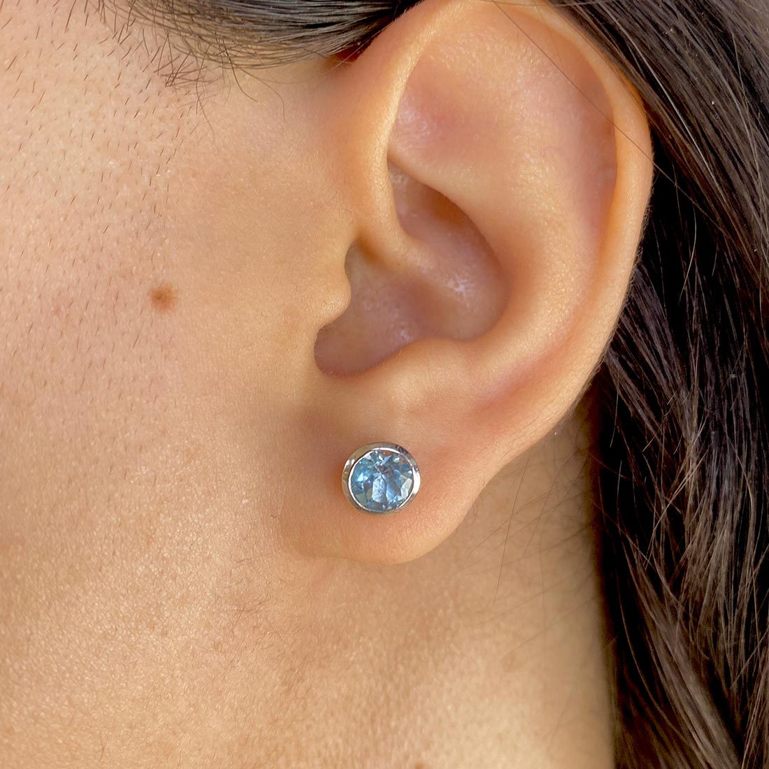 Premium Blue Topaz Stud Earrings - Ultimate Elegance (BTZ-SE-1426)