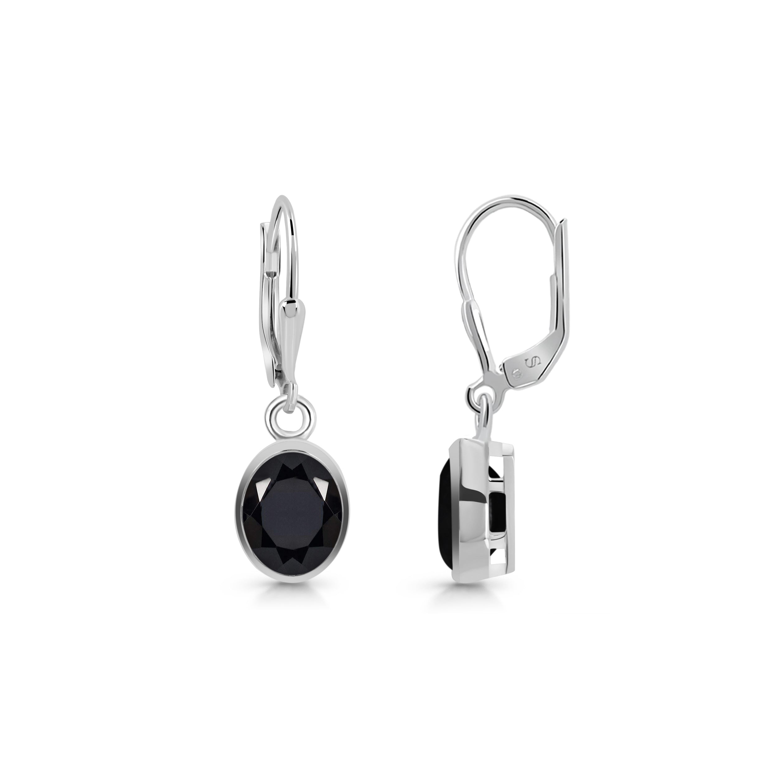 Premium Black Tourmaline Leverback Earrings - Ultimate Elegance (BLS-SE-998)