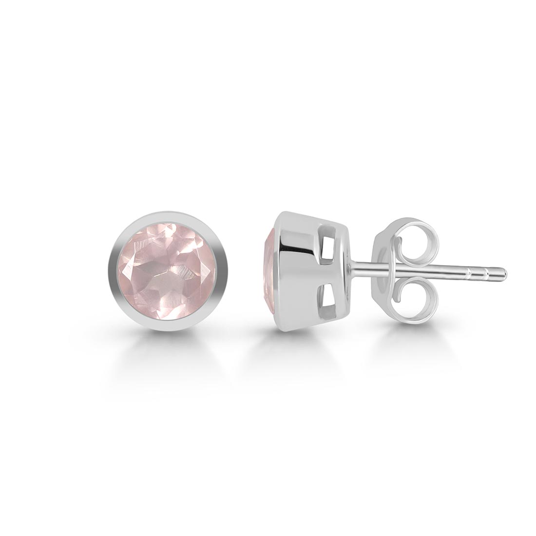 Premium Rose Quartz Stud Earrings - Ultimate Elegance (RSQ-SE-1426)