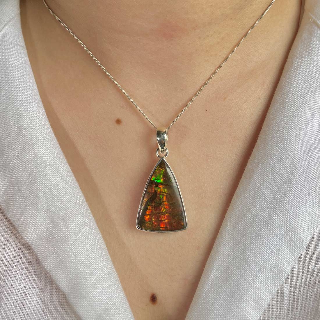 Premium Ammolite Pendant - Ultimate Elegance (AML-P-1)