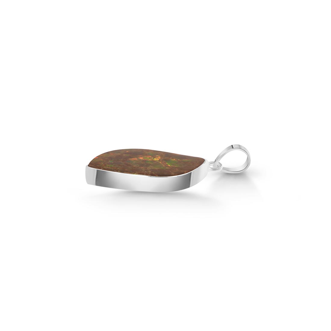 Premium Ammolite Pendant - Elegant 925 Sterling Silver Jewelry