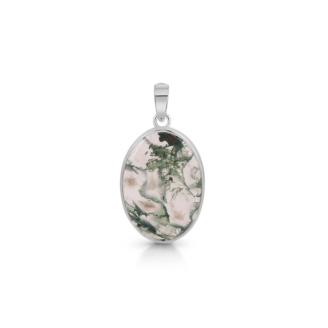 Premium Moss Agate Pendant - Elegant Statement Jewelry