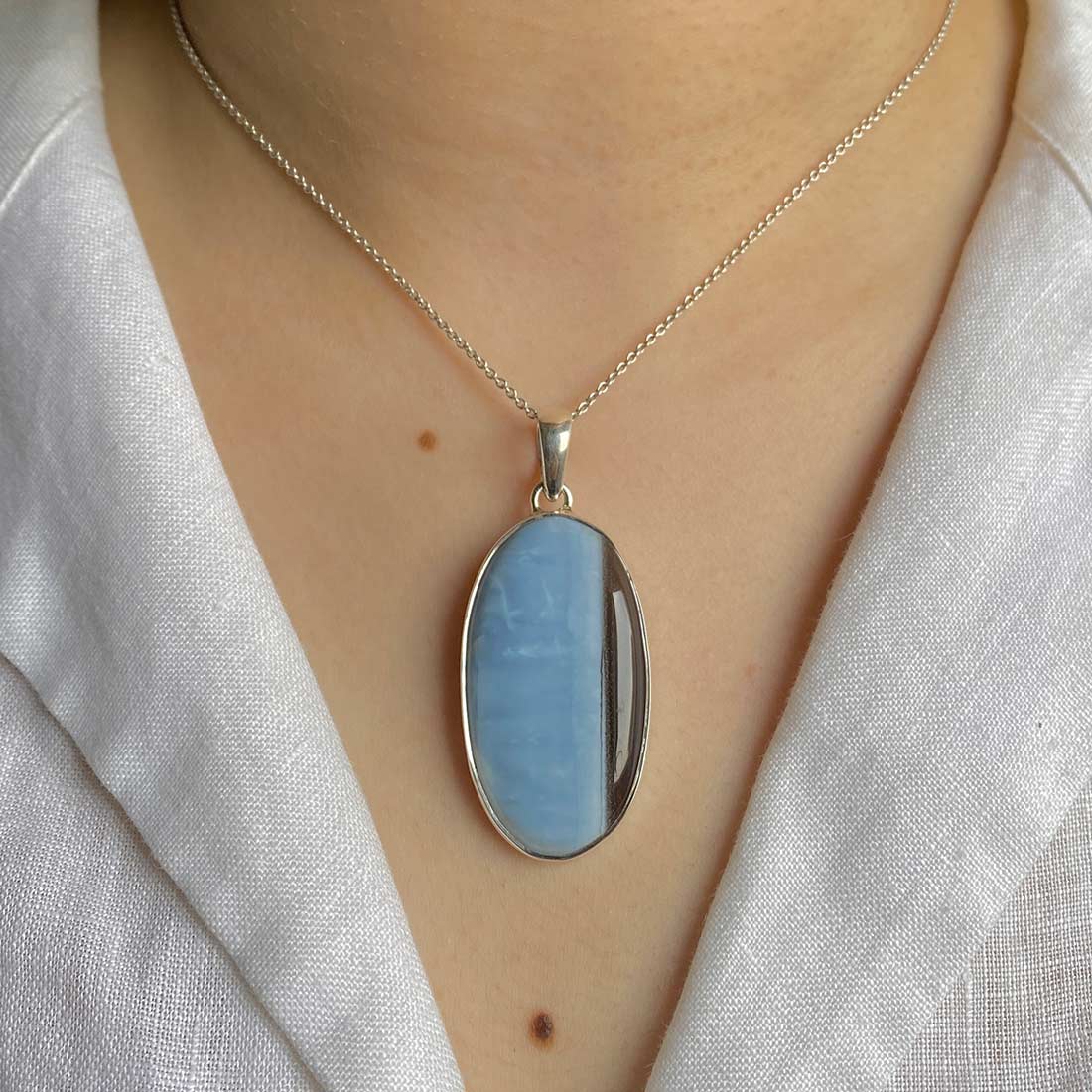 Premium Blue Opal Pendant - Ultimate Elegance (BLO-P-6)