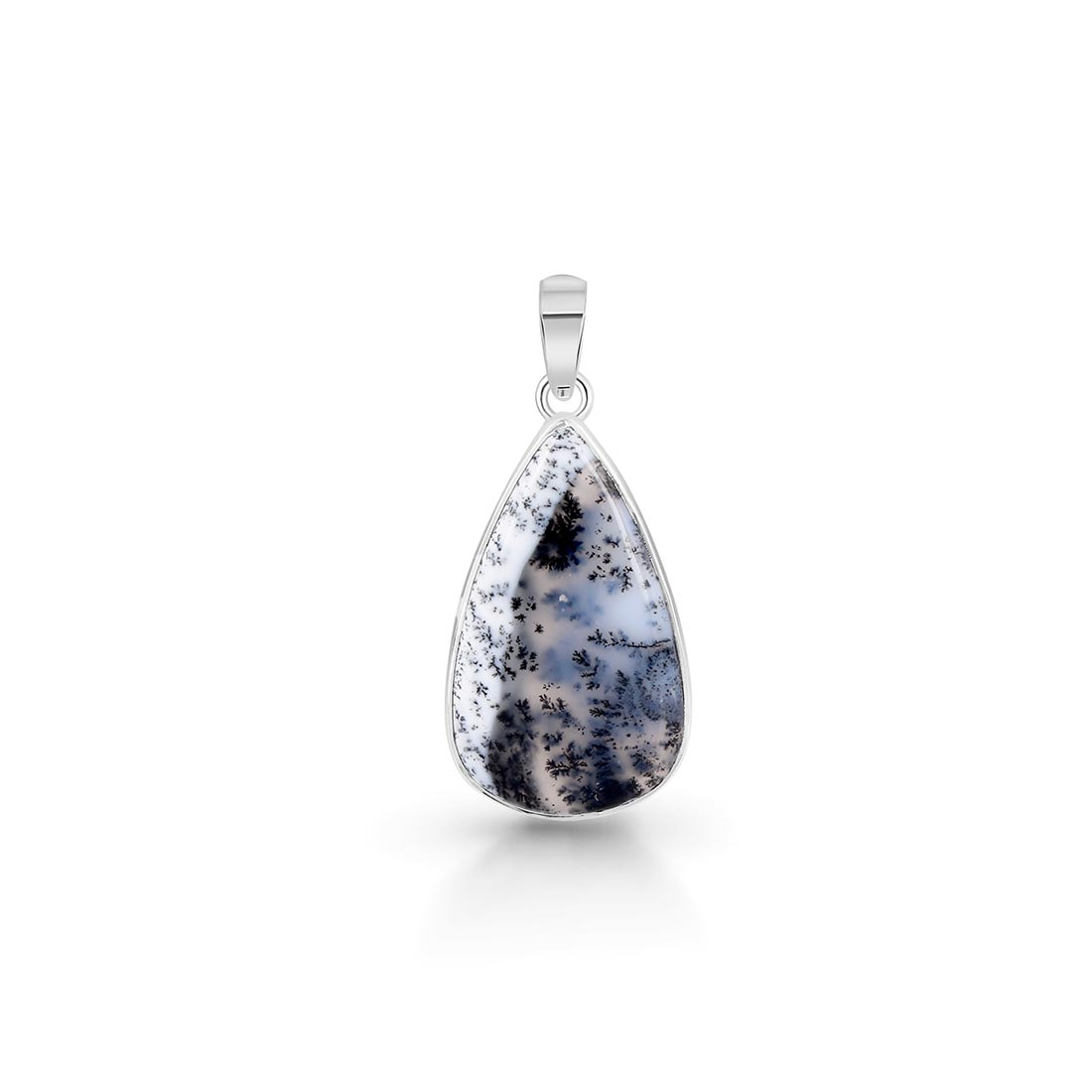 Premium Dendritic Agate Silver Pendant - Authentic Sagacia Jewelry